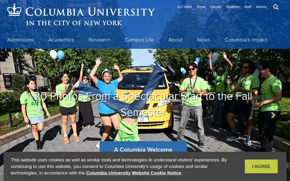 www.columbia.edu screenshot