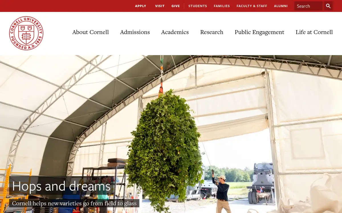 www.cornell.edu screenshot