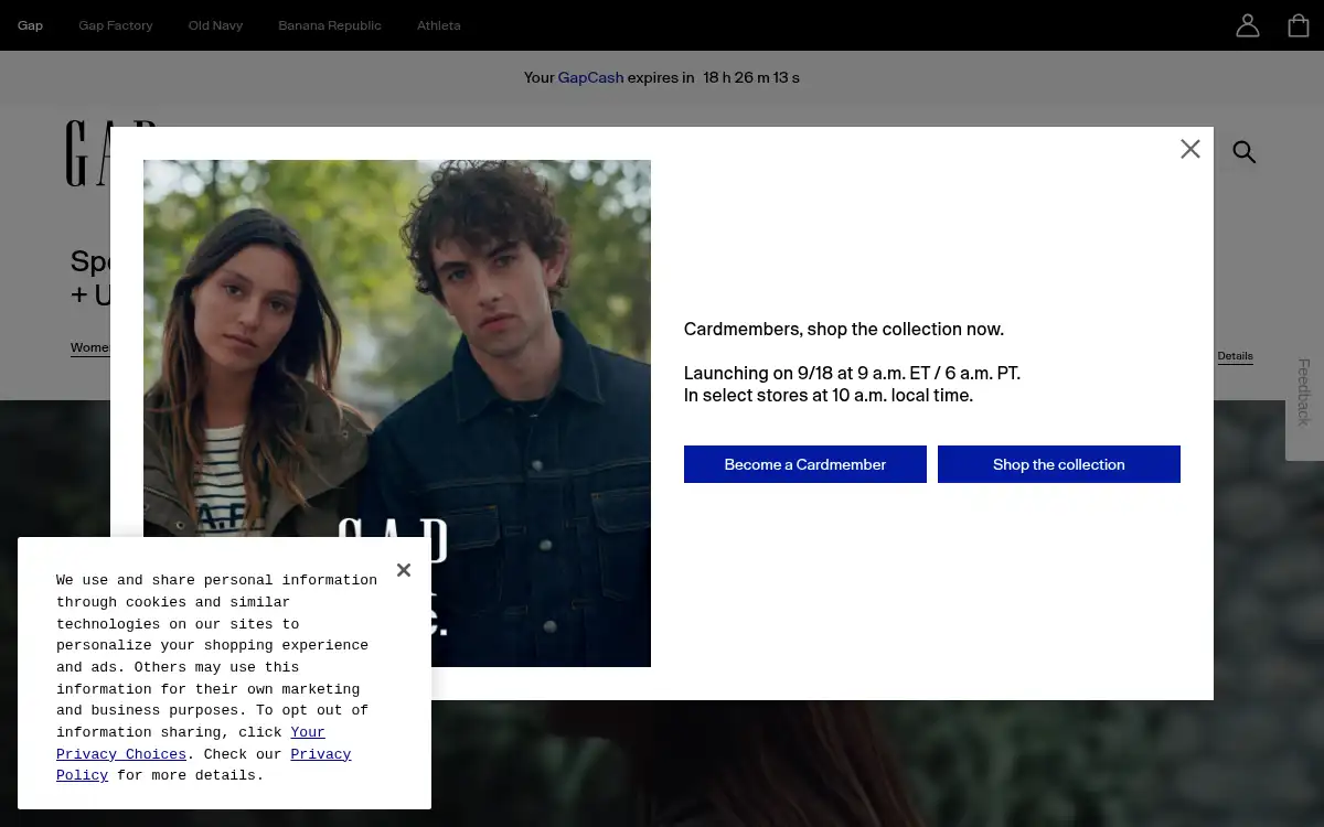 www.gap.com screenshot