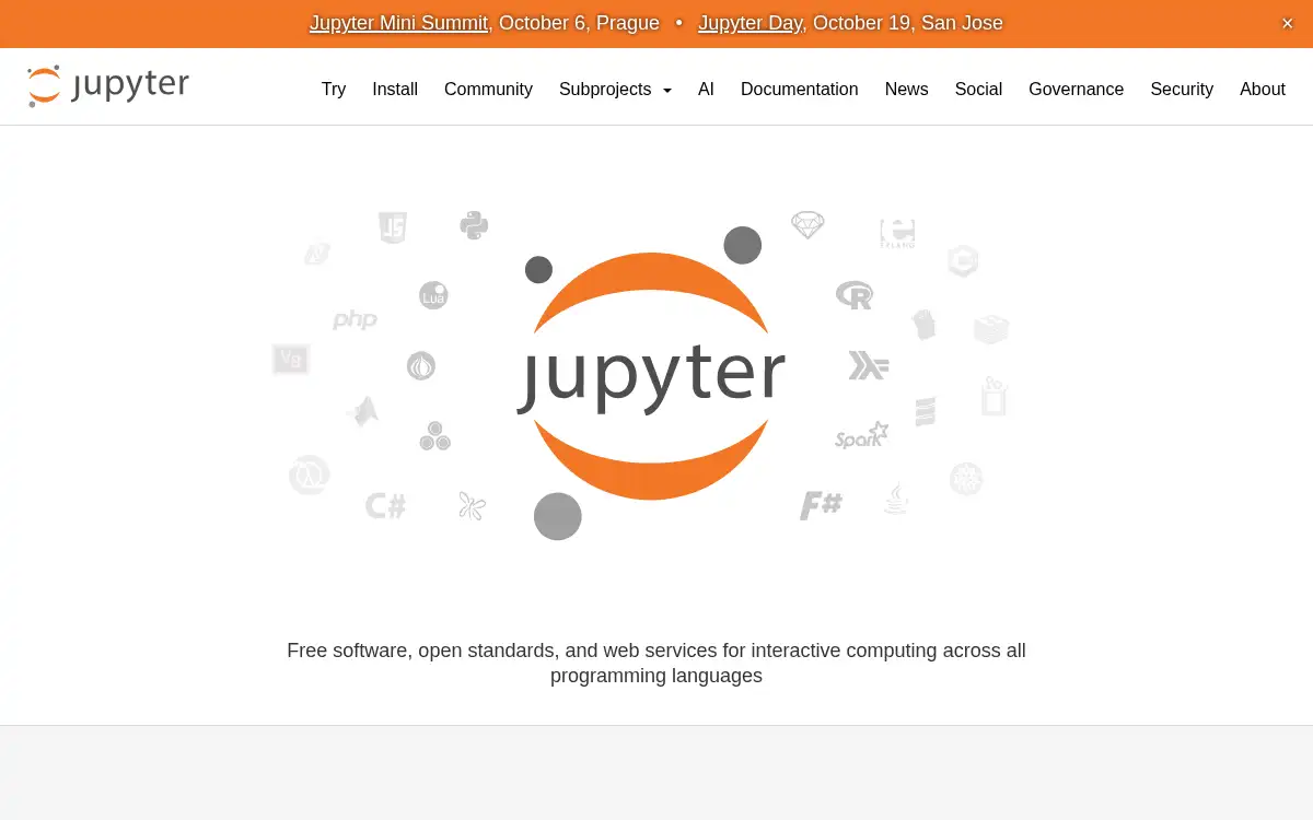 www.jupyter.org screenshot
