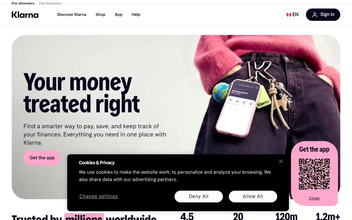 www.klarna.com screenshot