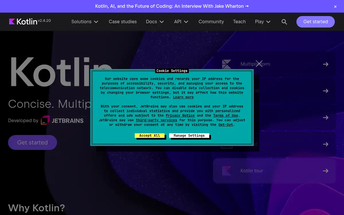 www.kotlinlang.org screenshot