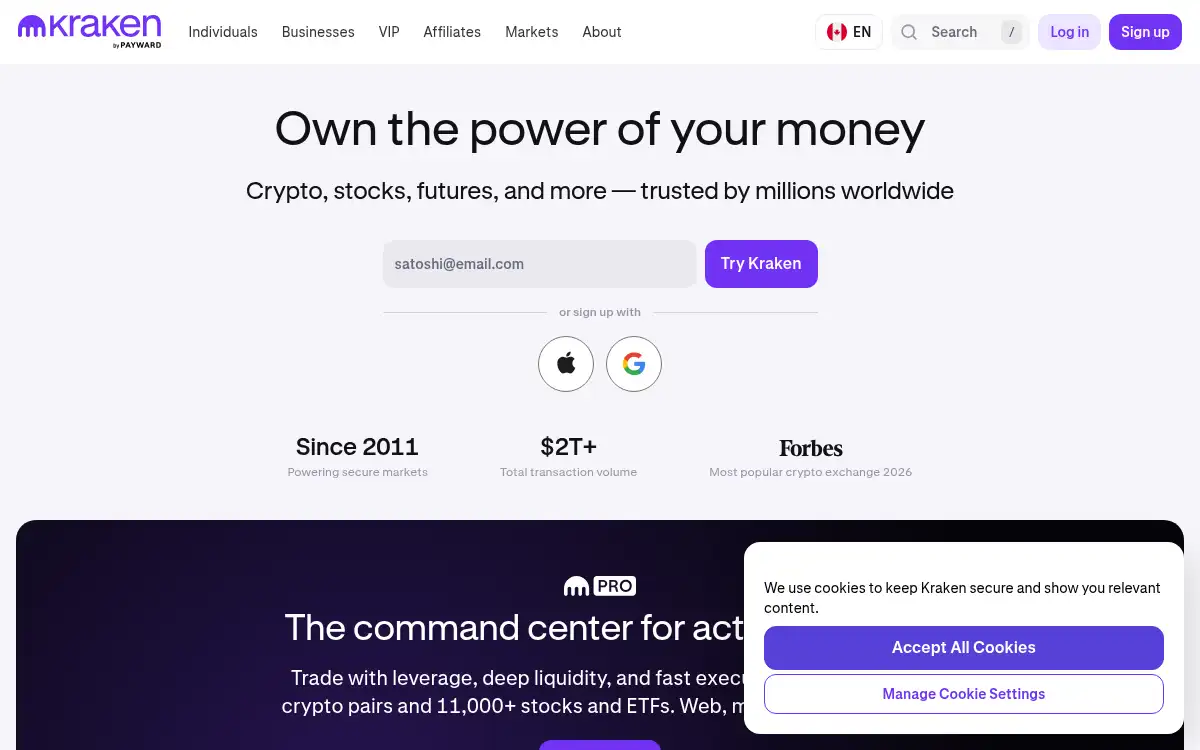 www.kraken.com screenshot