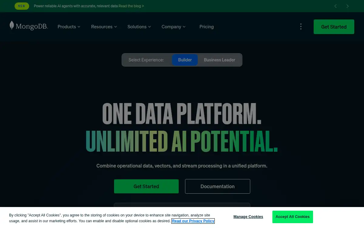 www.mongodb.com screenshot
